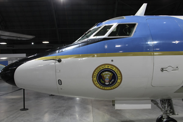 Nose view, Lockheed VC-140B JetStar S/N 61-2492 at the Museum of the US Air Force in Dayton OH
